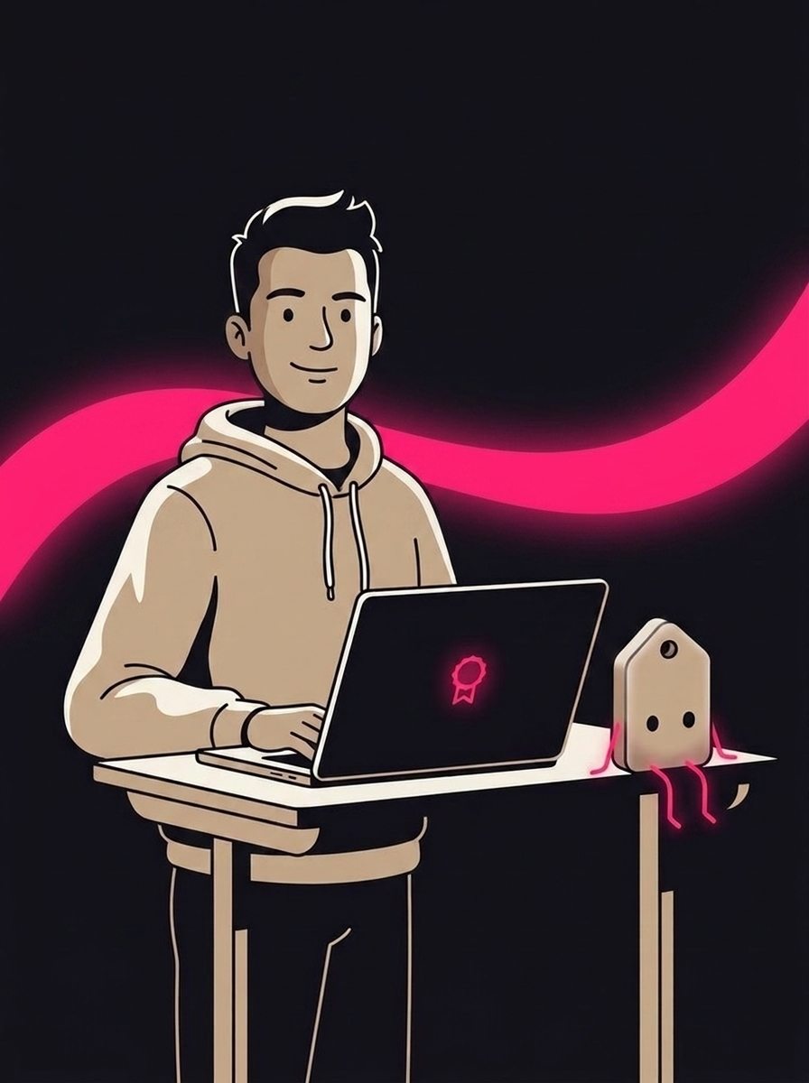 Developer badging an outgoing agent